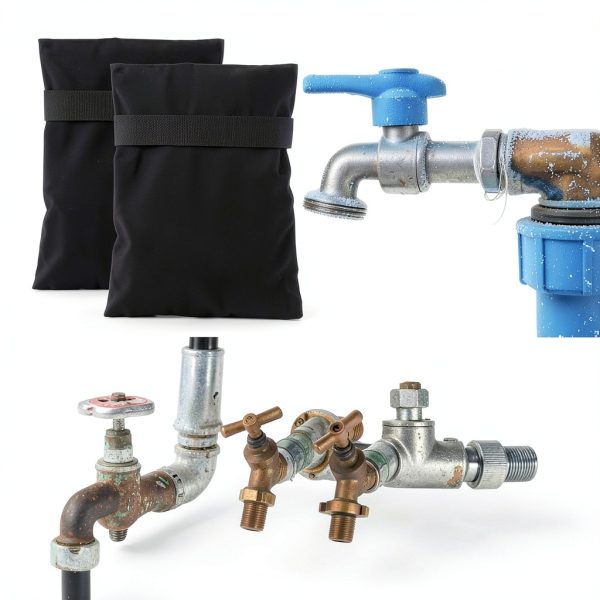 Outdoor Faucet Cover 6 Pack Black Waterproof Insulated by ORTUBE-6