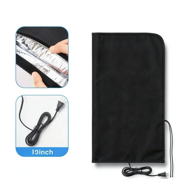 Heated Outdoor Faucet Cover Glooglitter 35" x15" Black Protector-1