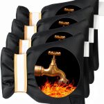 Outdoor Faucet Covers 4-Pack Black Insulated Waterproof Hose Bib-0