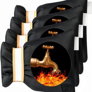 Outdoor Faucet Covers 4-Pack Black Insulated Waterproof Hose Bib-0