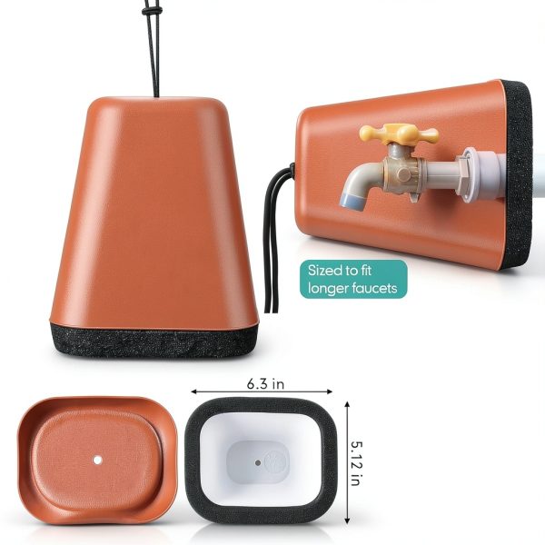 Outdoor Faucet Cover VIHOSE 2-Piece Set Dark Red Freeze Protection-1