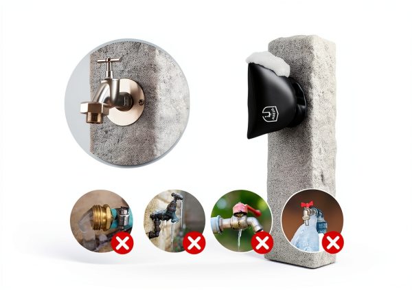 Outdoor Faucet Cover for Winter Freeze Protection,7.8" H x 6.2" W,Spigot Covers Winter Insulated,Faucet Cover Socks for Winter,Thickened AntiFrozen Waterproof Hose Bib Covers,Set of 2(Black)-1
