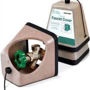 Outdoor Foam Faucet Cover Home Intuition Gray 2‑Piece Insulated Cover-0